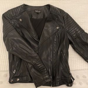 Topshop Women’s Black Leather Jacket (LIKE NEW)